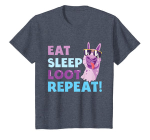 Eat Sleep Loot Repeat LLAMA Birthday Gift Shirt