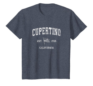 Cupertino California CA T-Shirt Vintage US Flag Sports Tee