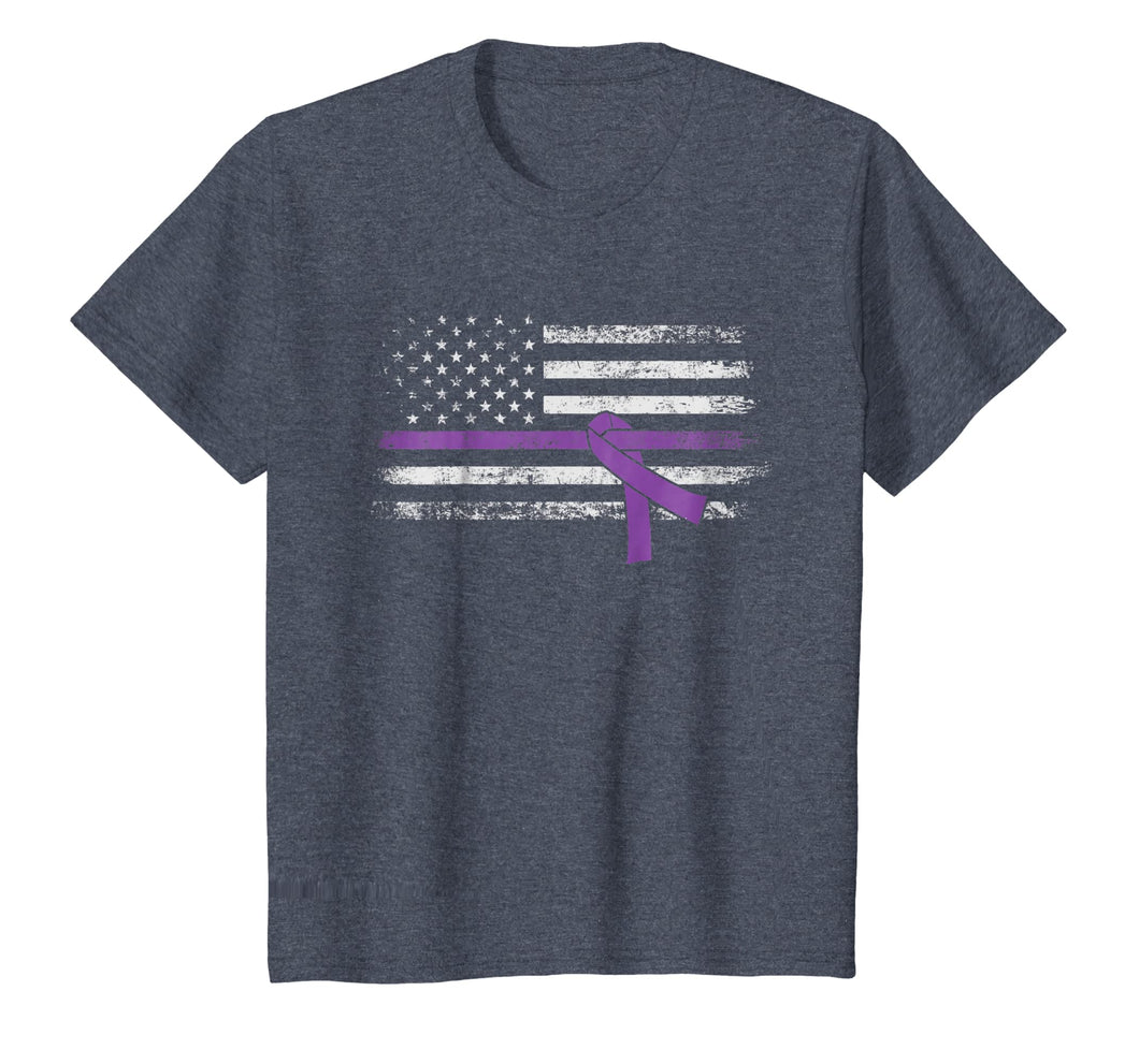 Pancreatic Cancer Awareness American Flag T-Shirt