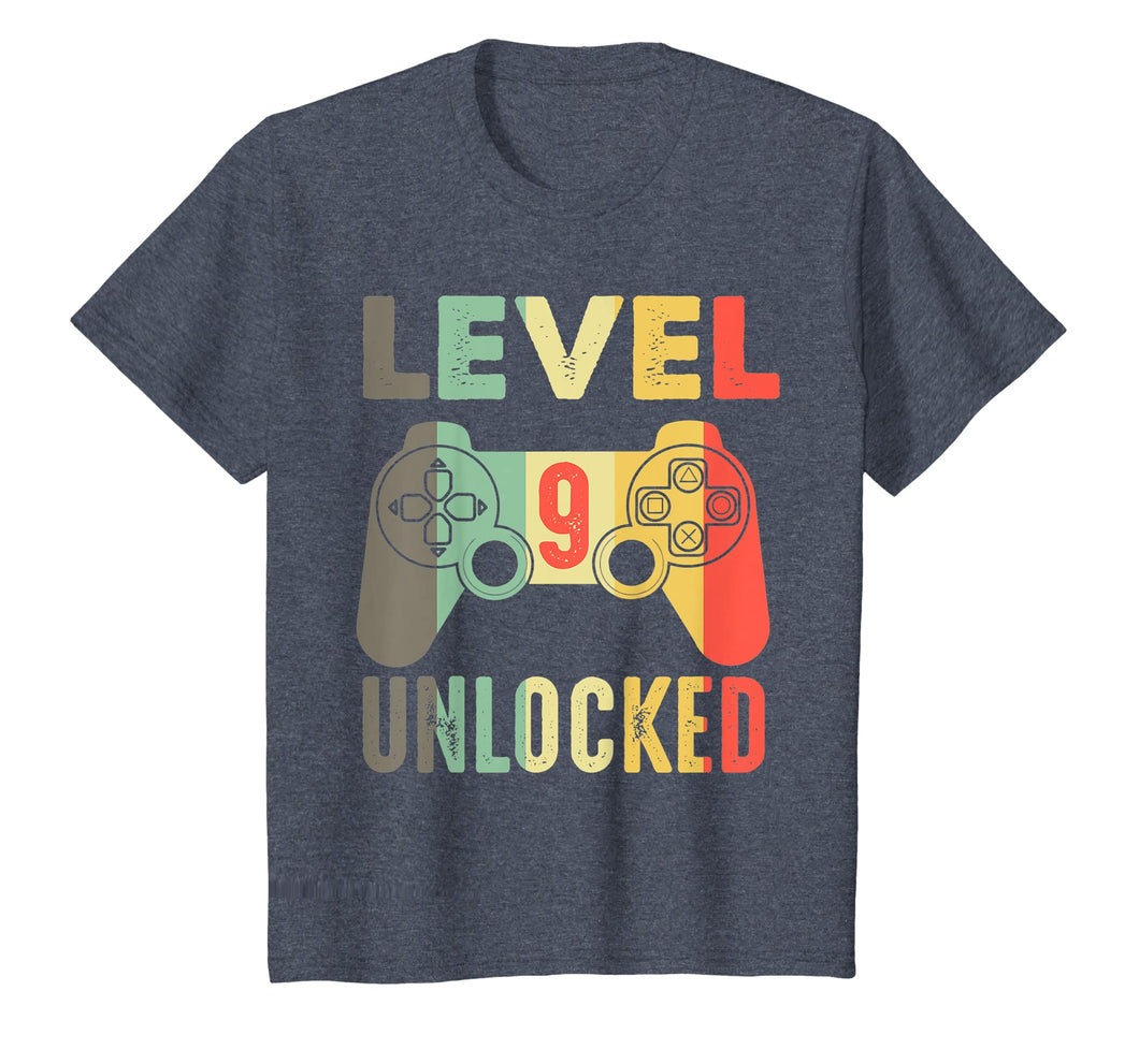 9th Birthday 9 Years Old Birthday Level 9 Unlocked Gamer Tee