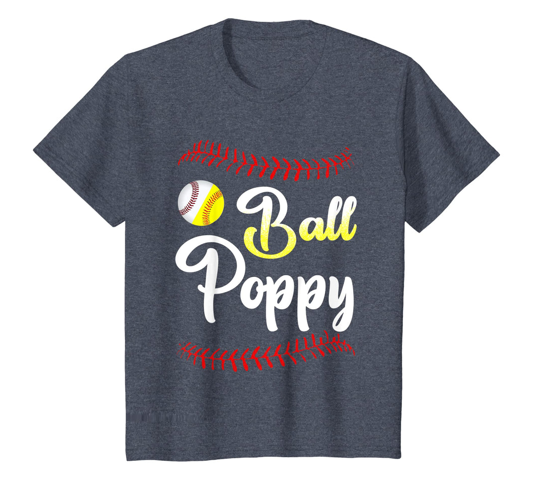 Ball Poppy Love Softball Baseball Player T-Shirt