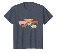 Load image into Gallery viewer, Cute Farm Animals Cow Pig Chicken Horse Sheep and Goat Tee
