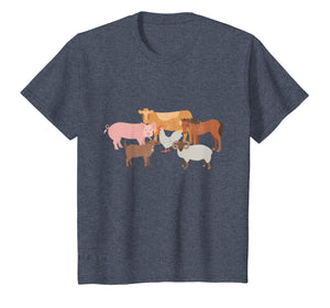 Cute Farm Animals Cow Pig Chicken Horse Sheep and Goat Tee