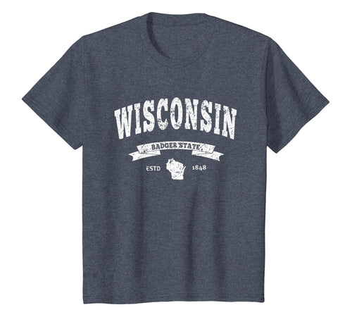 Vintage Wisconsin Shirt Distressed Tee WI Badger State
