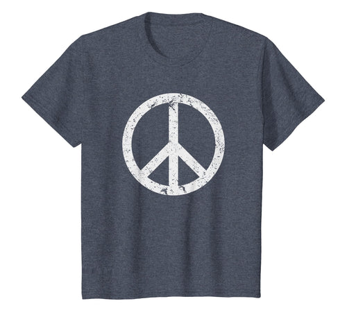 Vintage Peace Sign White Distressed T-shirt