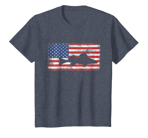 Vintage Retro American Flag Walleye T-Shirt