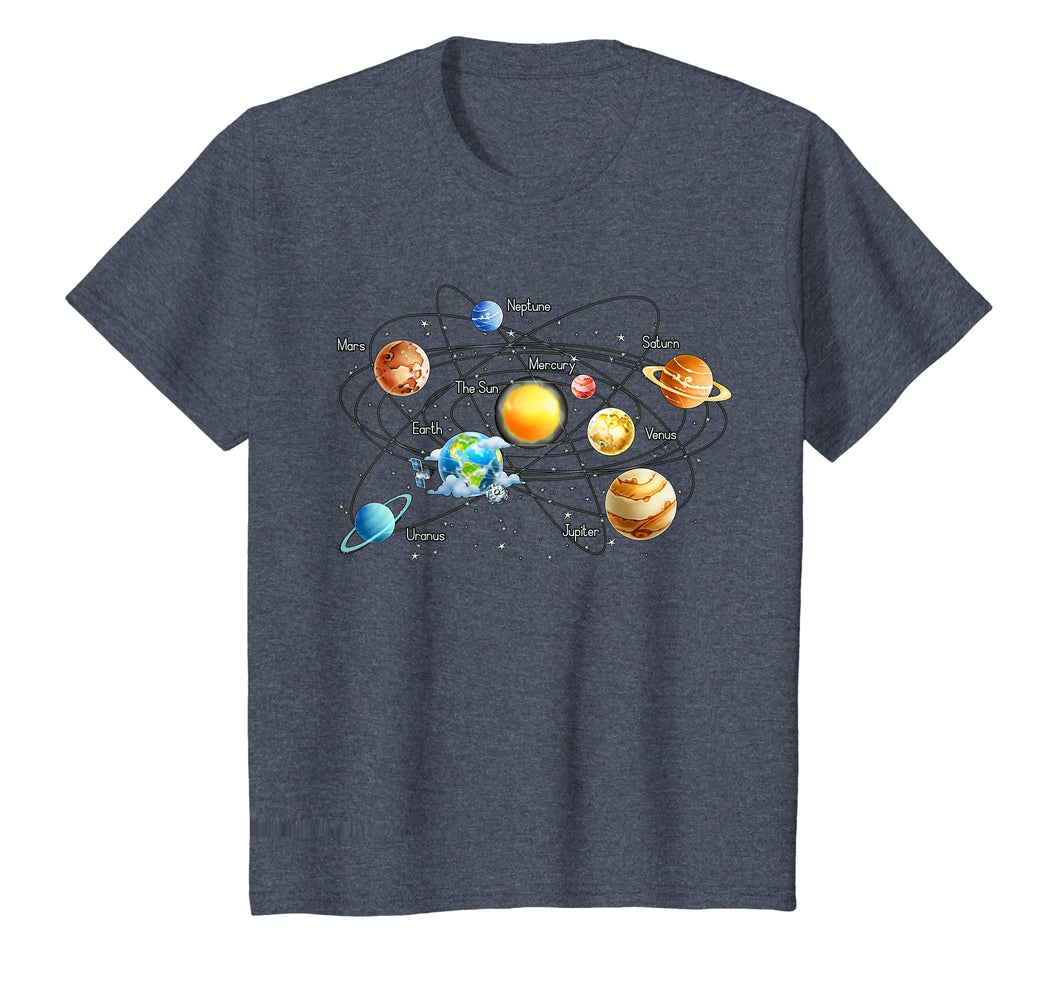 Solar System Chart Educational, Science T-Shirt Darks