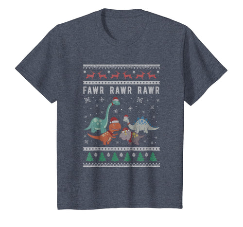 Dino Ugly Christmas Sweater T-Shirt, Xmas Dinosaur Tee