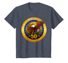 Load image into Gallery viewer, Apollo 11 Golden 50th Anniversary Eagle and Moon T Shirt Tee
