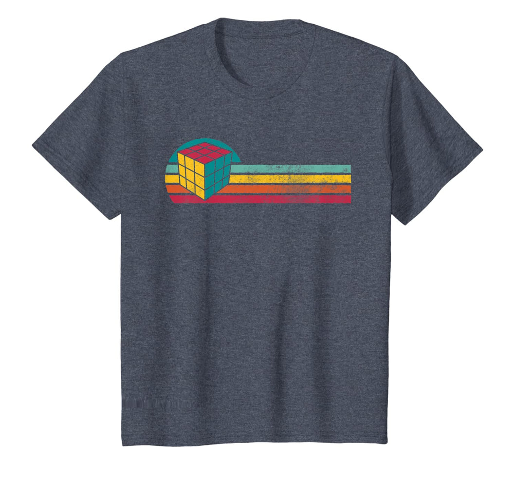 Vintage Style Rubik Cube Silhouette Retro 80s Games Gift T-Shirt