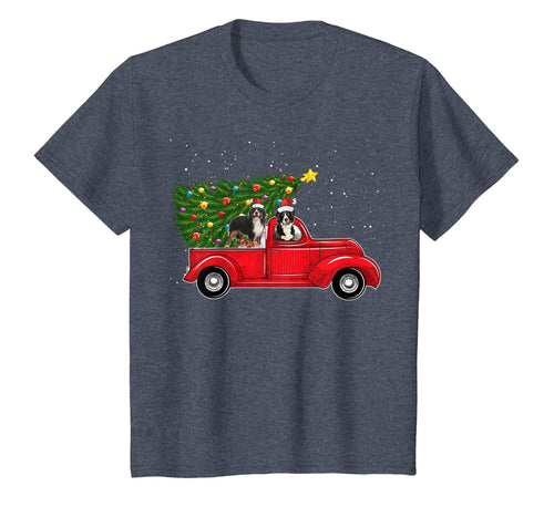 Bernese Mountain Dog Christmas On Red Car Truck Xmas Tree T-Shirt