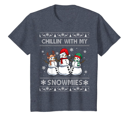 Chillin With My Snowmies Funny Ugly Christmas Pajama Xmas T-Shirt