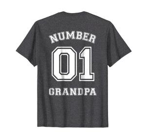 Mens Number 1 GRANDPA Sports Jersey Style T-Shirt