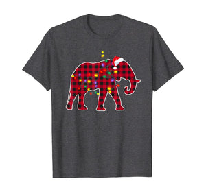 Christmas Red Plaid Buffalo Elephant Xmas Pajamas Family T-Shirt