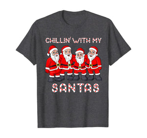 Chillin With My Santas Christmas Boys Girls Kids Xmas T-Shirt