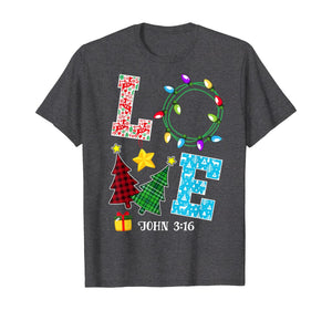 Cute Love John 3:16 Christmas Xmas Family Matching Christmas T-Shirt
