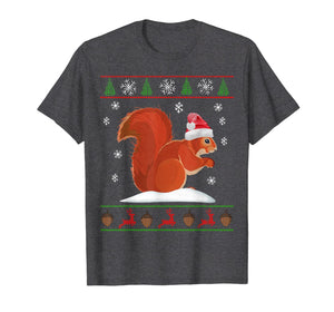Cute Squirrel Santa's Hat Ugly Christmas Sweater Tee Xmas T-Shirt