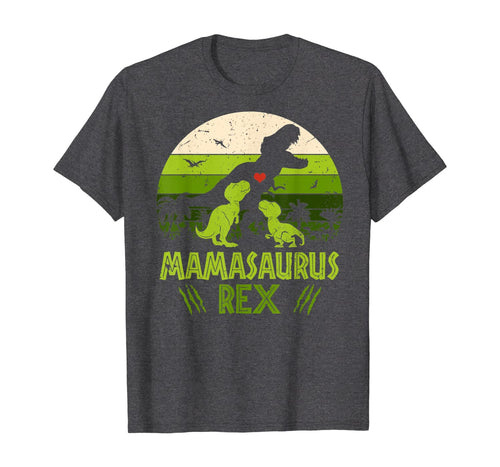 Vintage Retro 2 Kids Mamasaurus Dinosaur Lover Gift T-Shirt-33844