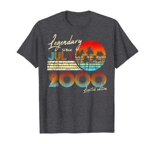 Legendary Since Bday July 2000 Vintage 20Th Birthday T-Shirt
