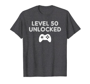 50th Birthday Shirt Gifts - Level 50 Unlocked Over The Hill