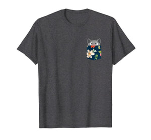 Cute Cat Faux Fake Pocket T-Shirt For Girls, Women and Men