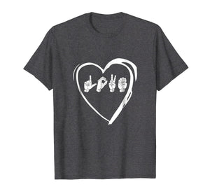 Love Sign Language Heart ASL Valentine's Day Gift T-Shirt