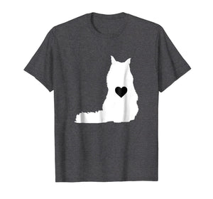 Maine Coon Shirt Big Cat Love Heart Pet Kitten Norwegian