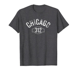 Chicago 312 Area Code T-Shirt Distressed Vintage Tee