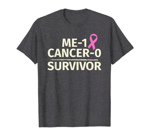 Breast Cancer Survivor T-Shirt Me 1 Cancer 0 Pink Ribbon