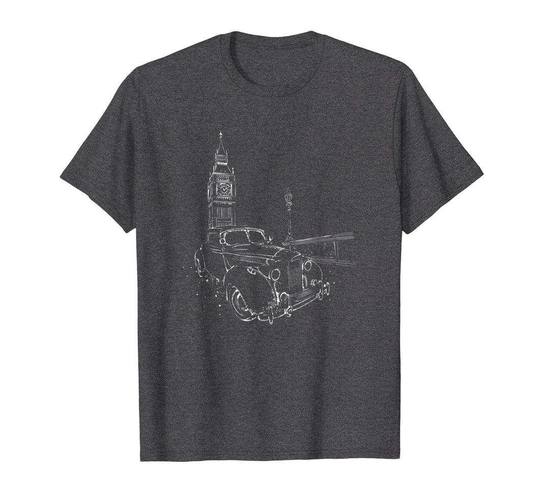 London Retro Big Ben Art T-Shirt Clock Tower England Tee
