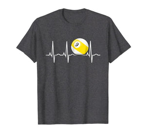 9 Ball Shirt - Pool Player Nine Ball Heartbeat Gift T-Shirt