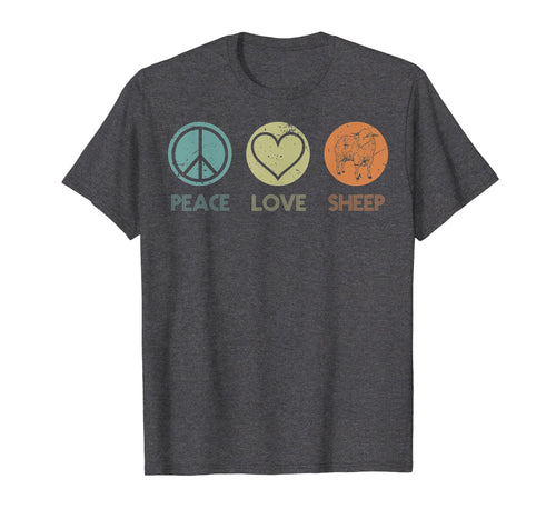 Retro Vintage Peace Love Sheep Tshirt Funny Sheep Lover Gift