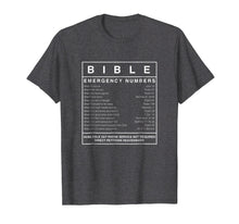 Load image into Gallery viewer, Bible emergency Numbers T-shirt Christian T-shirt
