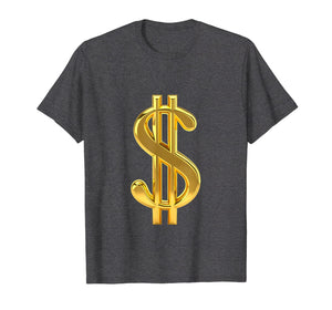 Metallic Gold Money Sign Dollar Bills Moolah T- Shirt