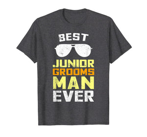 Kids Best Junior Groomsman Wedding Party Sunglasses T-shirt