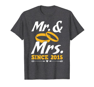Mr. & Mrs. Since 2015 Wedding Anniversary Couple Gift Shirt