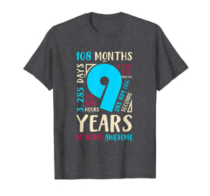 9th Birthday Gifts Son Daughter Nine 9 Year Old Boys Girls T-Shirt