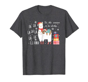 Sloth Christmas Shirt - Fa la la llama Christmas T-Shirt