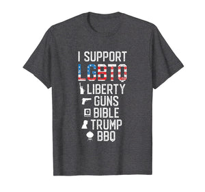 I Support LGBTQ Liberty Guns Bible Trump BBQ American Flag