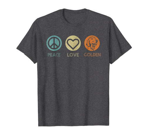 Vintage Peace Love Golden Retriever Tshirt Dog Lover Gifts