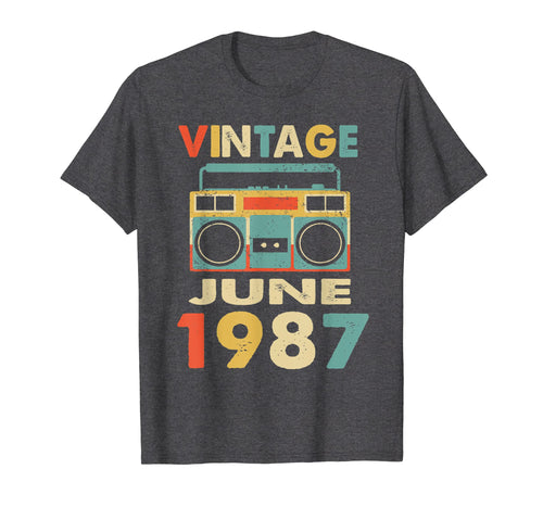 Vintage June 1987 Tshirt Retro 32nd Birthday Gifts