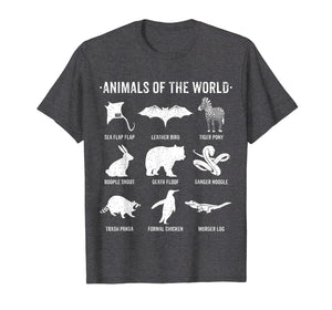 SIMPLE VINTAGE HUMOR FUNNY RARE ANIMALS OF THE WORLD T-SHIRT