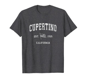 Cupertino California CA T-Shirt Vintage US Flag Sports Tee