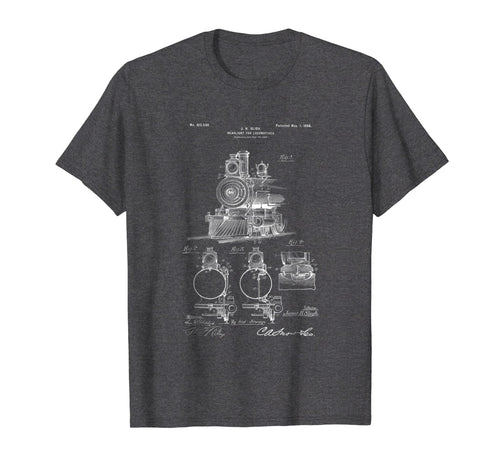 1898 Vintage Steam Engine Locomotive Patent Print T Shirt