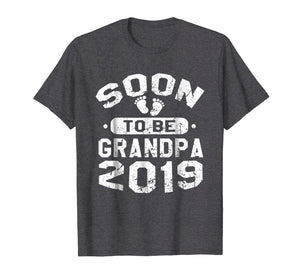 Mens Vintage Soon To Be Grandpa 2019 Shirt Pregnancy Notificatio