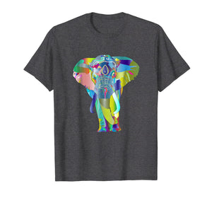 African Colorful Elephant T-Shirt Animal Print For Women