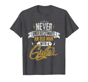 Never Underestimate An Old Man With A Guitar T-Shirt