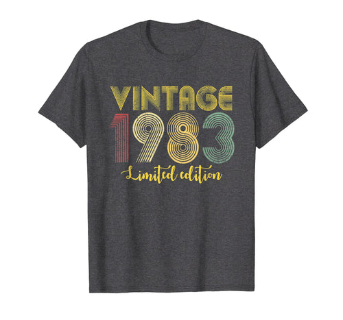 Vintage 1983 T Shirt Born in 1983 Retro 36th Birthday Gifts