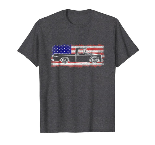 Vintage Sweptline Truck USA Flag T Shirt Slammed Bagged