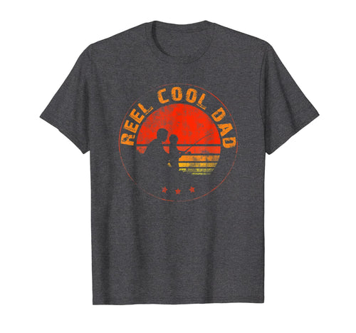 Mens Retro Reel Cool Dad Fishing Daddy Vintage Fathers Day Gift T-Shirt